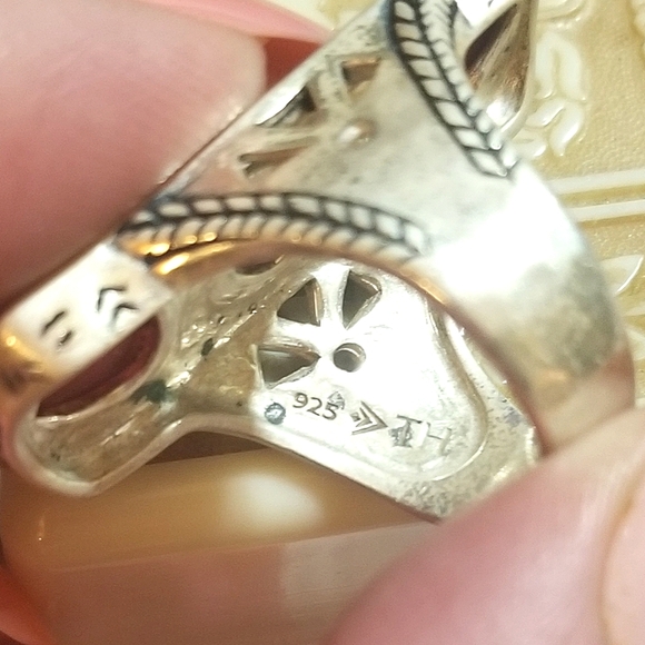 Silpada Triple Coral Sterling Western Bohemian Ring - Picture 3 of 8